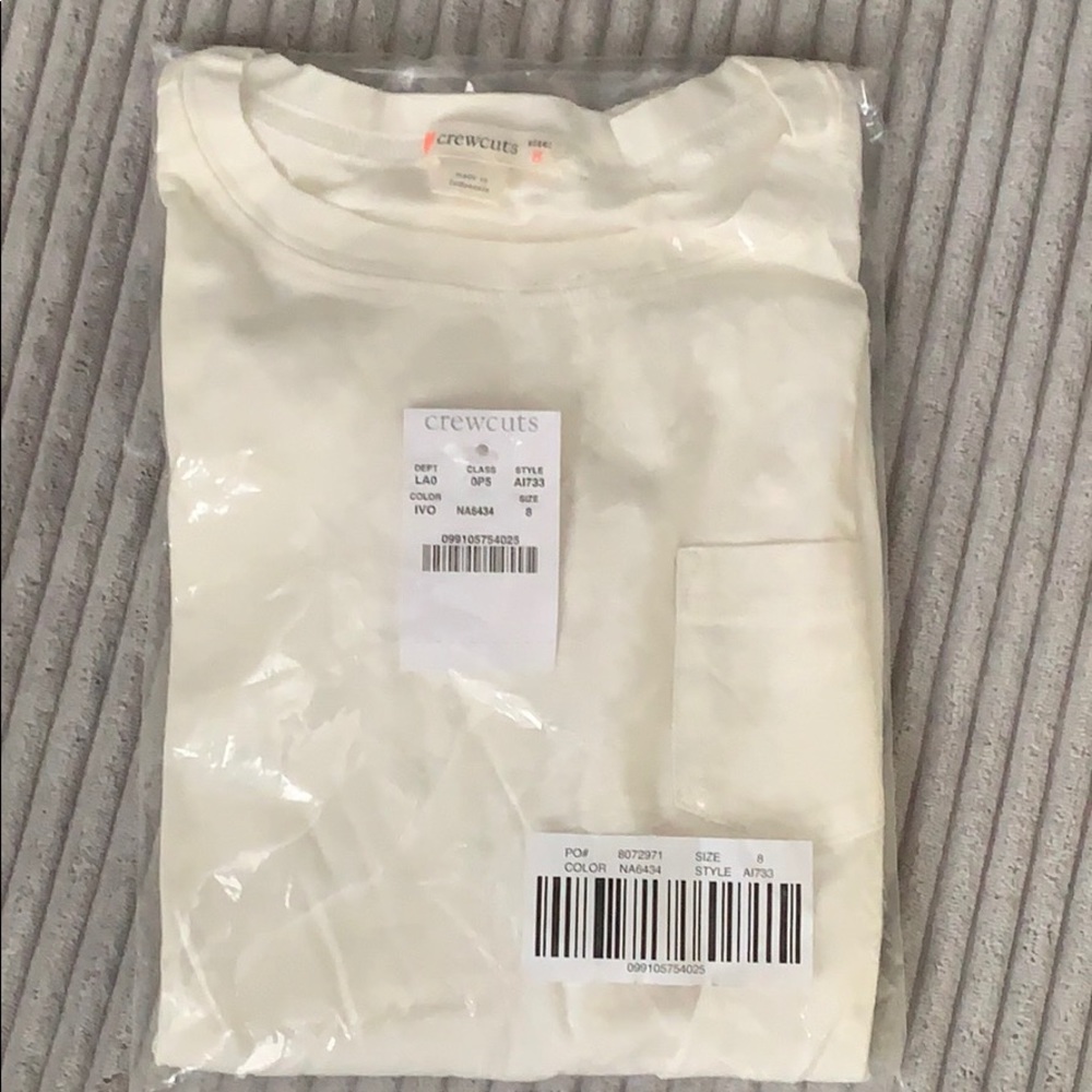 J. Crew Crewcuts Girls Ivory Short SleeveTie Front Tee Shirt - Picture 9 of 9